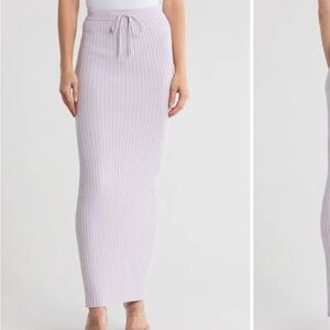 Good American Ribbed Maxi Skirt in Lavender